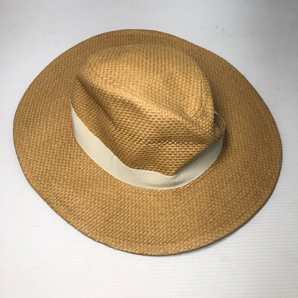 NWT J Crew Tan Straw Light One Size Beach Fedora Hat